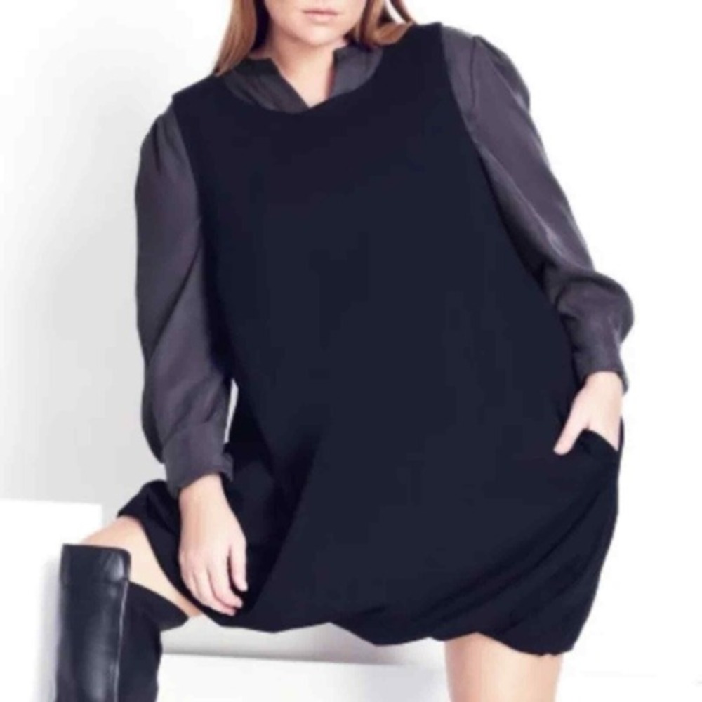 City Chic Refinity black‎ bubble dress plus size XXL 24 NEW!!!!